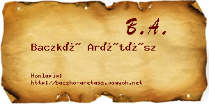 Baczkó Arétász névjegykártya